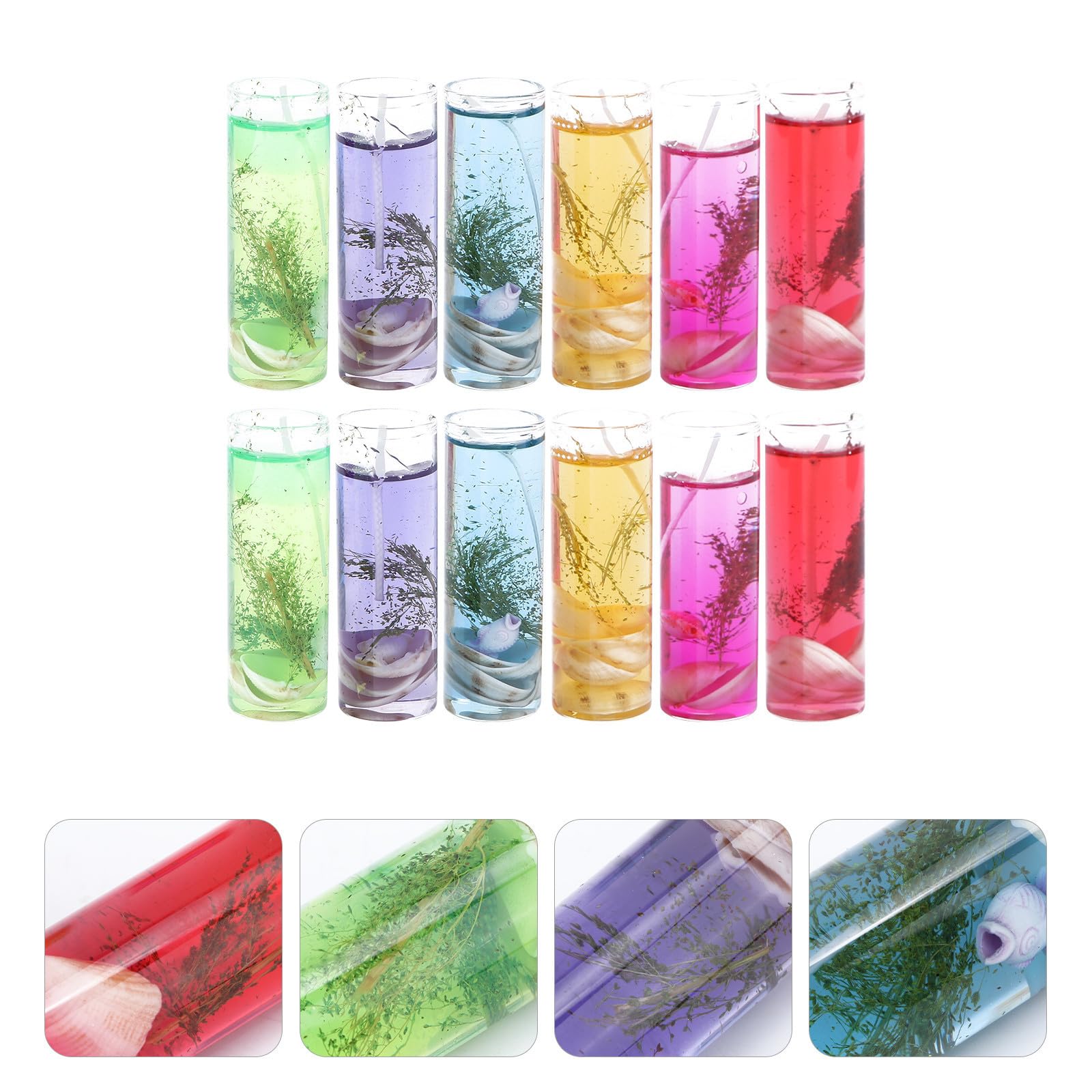 Jelly Wachskerzen 12 Bunte für Romantische Dinnerkerzen | Jelly Wax, 12 Stück, Länger Brennend und Sauberer, für Geburtstage, Familien und Freunde