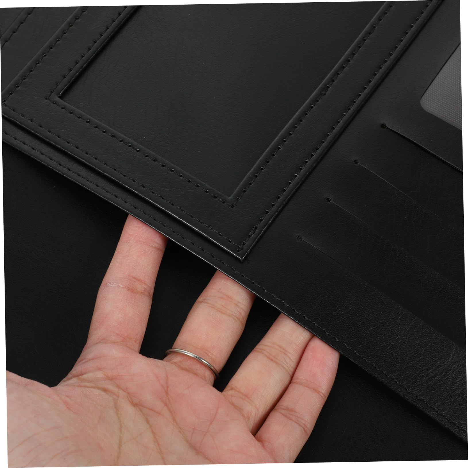 Dossier de Documents A4 en Cuir Noir, Classeur Organisateur de Documents | Rentrée Scolaire, Dossier de Portefeuille D'entreprise, Accessoire de Bureau, Alliage D'aluminium