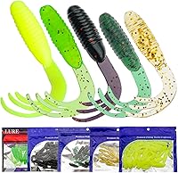 Vista 1 de Señuelos de pesca de calamar con cola de pulpo - Cabeza de anzuelo con luz de plástico suave - Kit de cebo para pesca de trucha y lubina