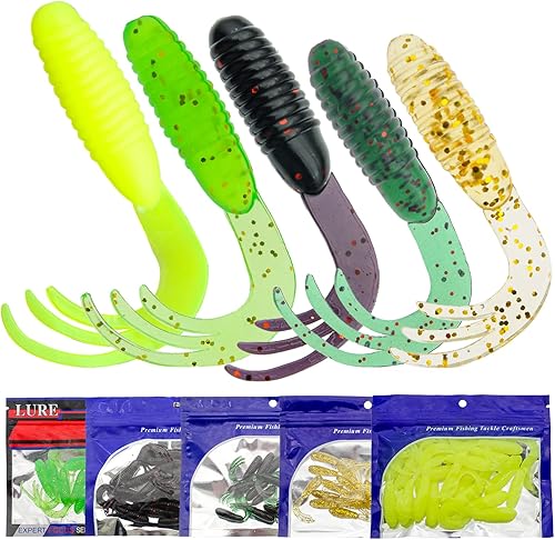 Señuelos de pesca de calamar con cola de pulpo - Cabeza de anzuelo con luz de plástico suave - Kit de cebo para pesca de trucha y lubina