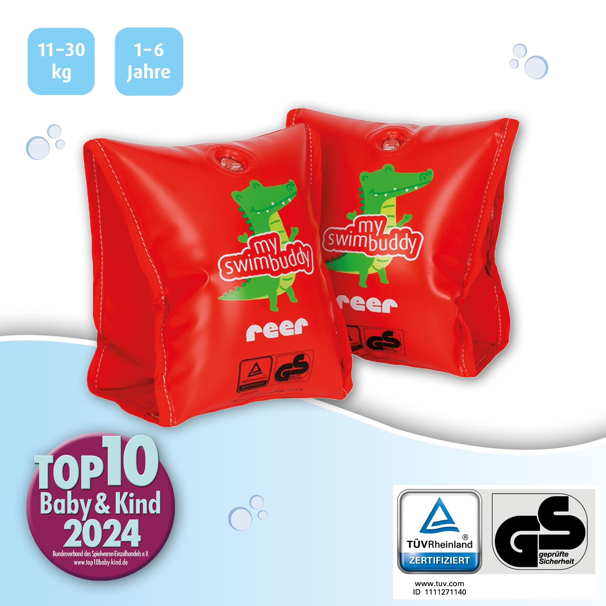 reer myswimbuddy galleggianti | aiuto per il nuoto per neonati e bambini | inserto in tessuto extra morbido | apprendimento sicuro | 11-30 kg