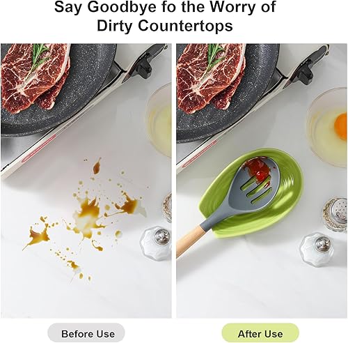 Miniatura 4 de Soporte para cuchara Hasense para encimera, soporte de cuchara para protección de mostrador, soporte de utensilios de cerámica para cucharón,