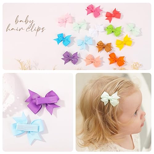 Miniatura 4 de 50 lazos para el pelo de bebé de 2 pulgadas para niñas, cinta de grogrén totalmente forrada, accesorios para bebés, niñas, recién nacidos en pares