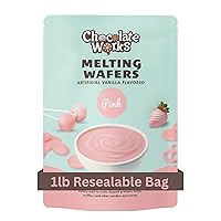 Vista 1 de Chocolate Works – Obleas de chocolate rosa derretido, 1 libra (Paquete de 1)