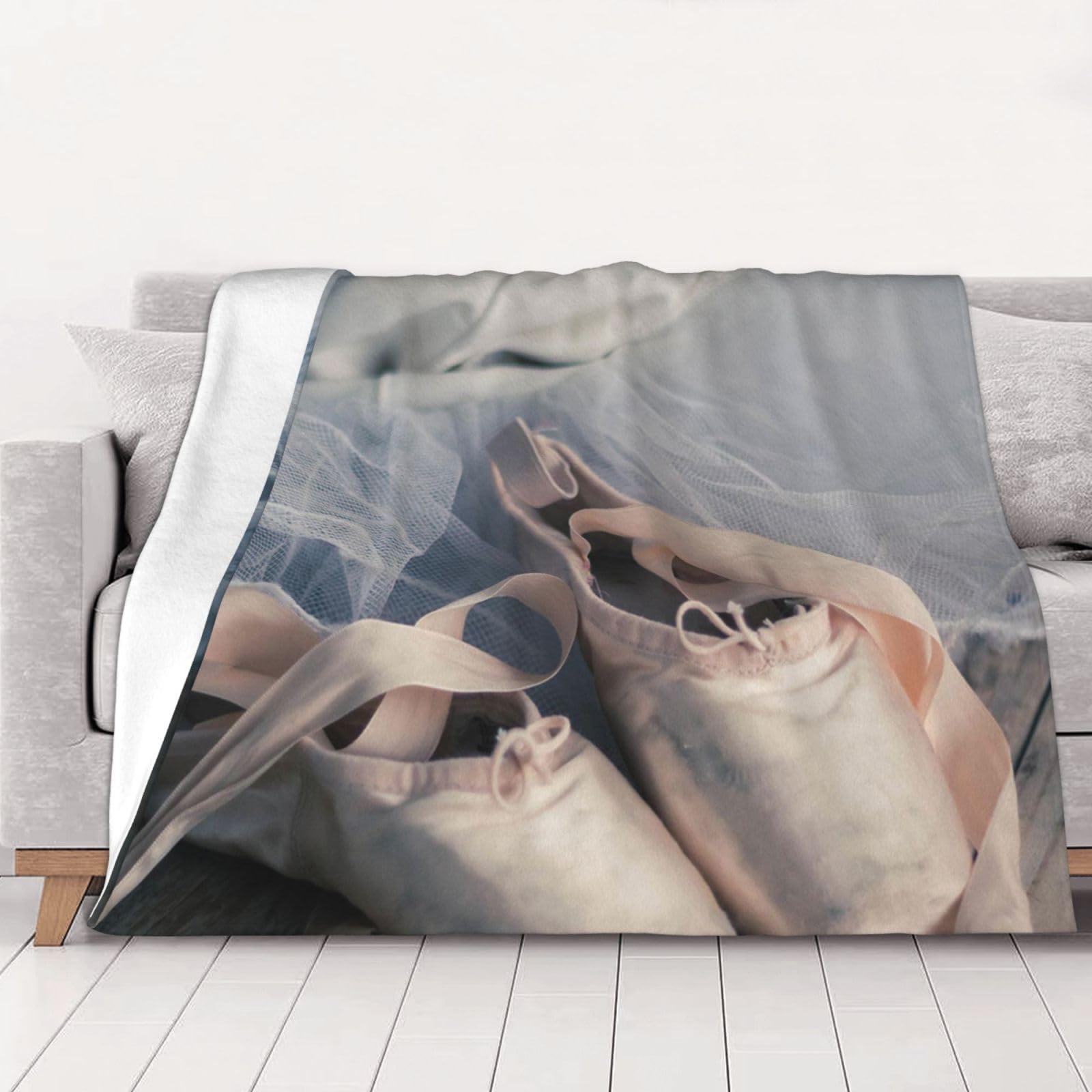 Couverture en flanelle chaussure de ballet chaude et ultra douce