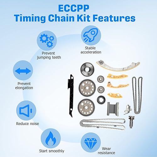 Miniatura 5 de ECCPP Kit de cadena de distribución del motor para Saturn Ion, 05-08 para Chevrolet Cobalt 04-10 para Chevrolet Malibu 10-11 para Buick LaCrosse,