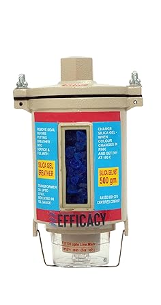 Efficacy Crystal Blue Silica Gel Breather/Transformer Breather Full Aluminum Body With Long Window Size 500 Gram Dia 1.27 (0.5 inch) - 1 Pc