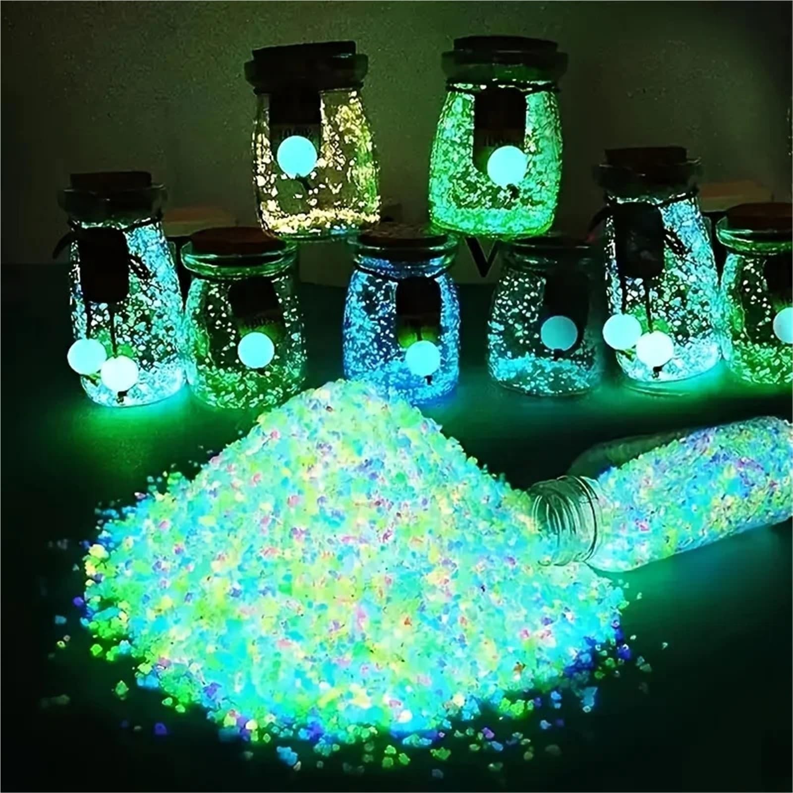 Ciottoli luminosi di sabbia fosforescenti (decorazioni per giardino e acquario) ﻿(Orange)