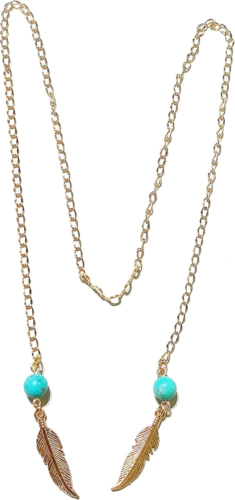 アクセサリー feather21&19chain with Turquoise アクセサリー feather21&19chain with Turquoise Amazon.com