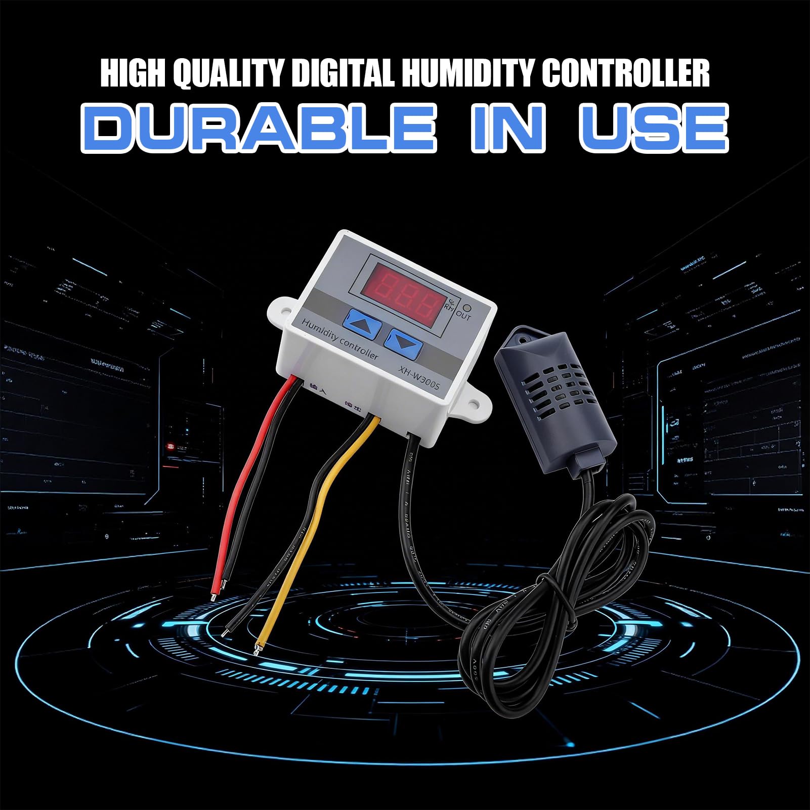XH - W3005 Commutateur de capteur d'humidité Contrôleur d'humidité numérique Commutateur d'humidité de Haute précision Ventilateur de Salle de Bain pour diverses Applications (0~220V)