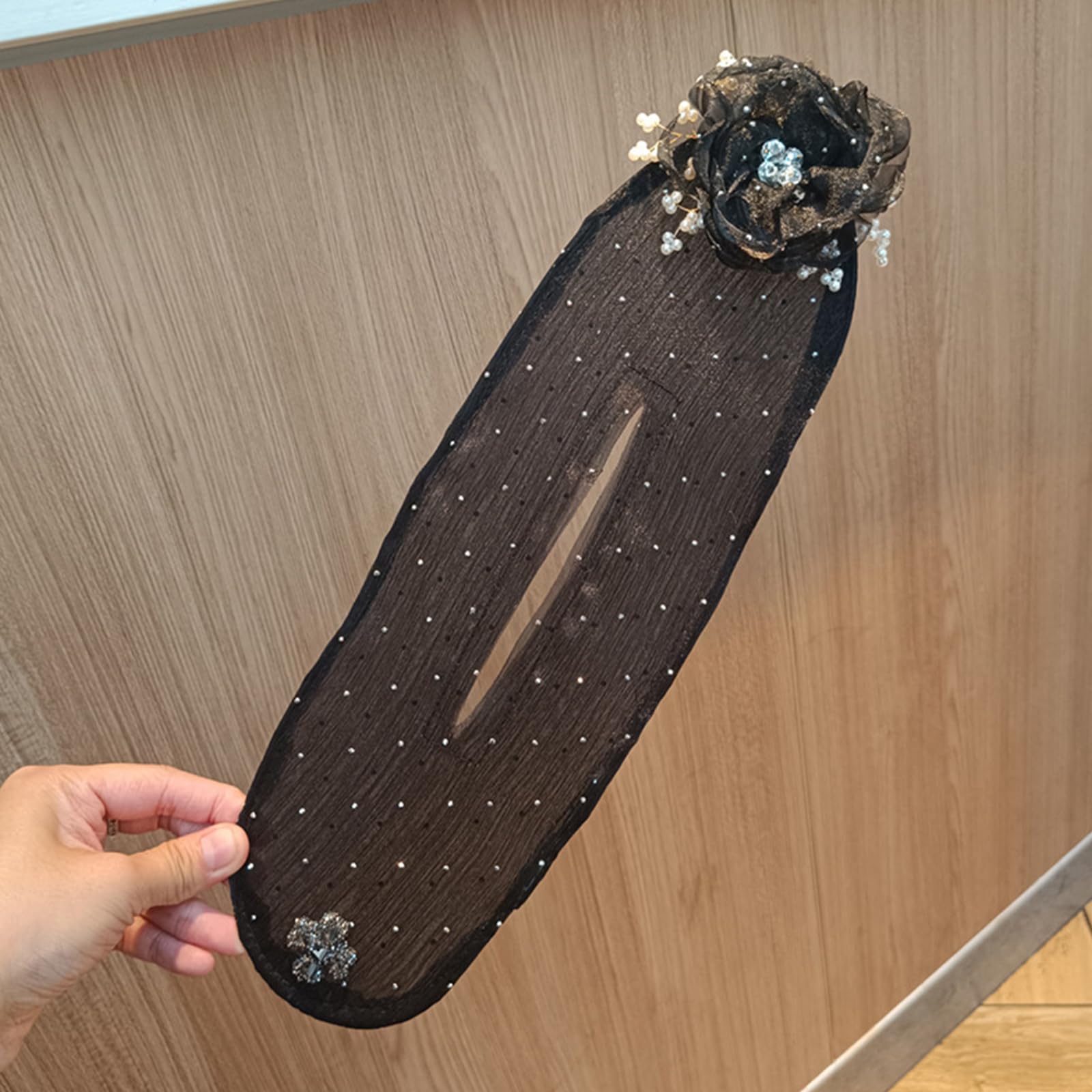 Chignon Facile per Capelli, 2024 Nuovo Accessori per Capelli, Fiori Accessori Capelli, Ciambella per Chignon, Bigodino Pigro Creatore di Chignon per Donne e Ragazze (Nero)