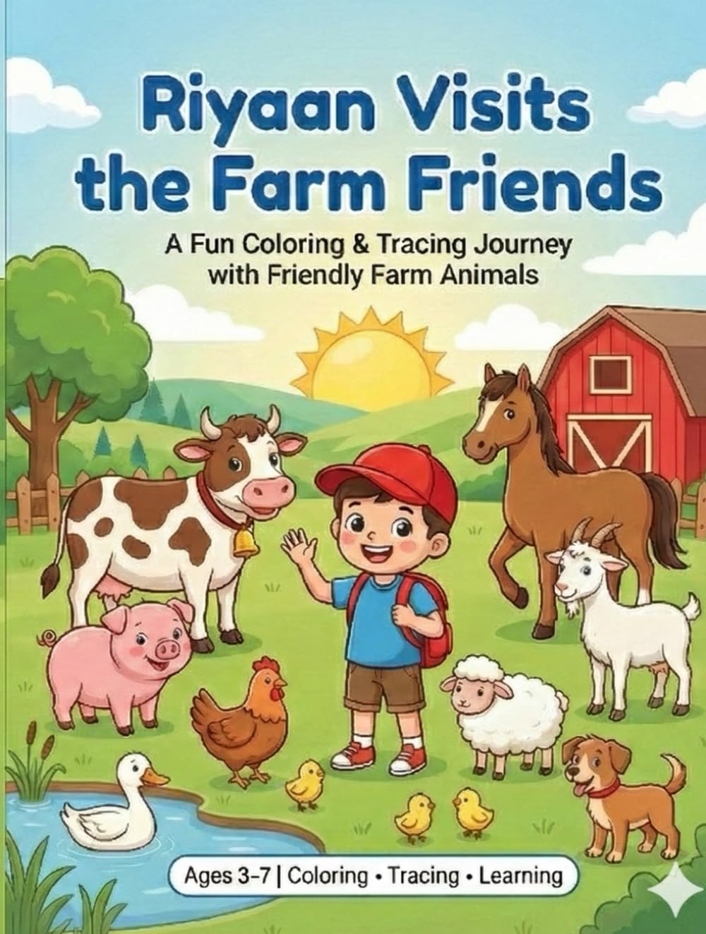 Riyaan Visits the Farm Friends: A Fun Coloring & Tracing Book for Kids (Riyaan Visits His Animal Friends)