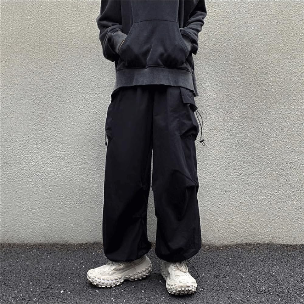Men Baggy Cargo Pants Trendy Casual Parachute Pants Loose Fit Harem Pants with Pockets Y2K - Image 2