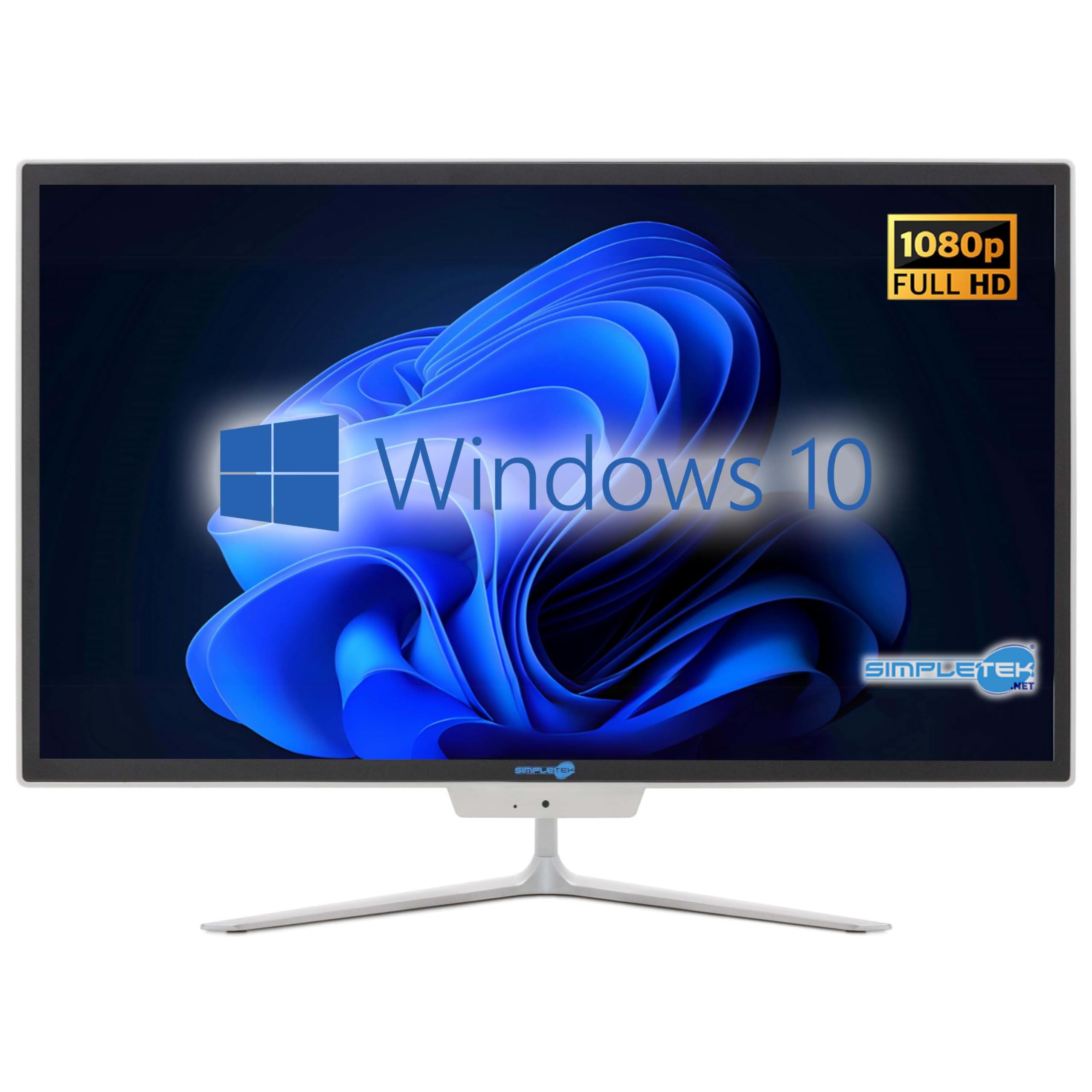 SIMPLETEK PC All in One Core i7 fino 3.80GHz 8GB RAM SSD 480GB Windows 10 Pro | Display 24" FHD Webcam integrata WiFi BT LAN HDMI | Computer Fisso Casa Ufficio Scuola Lavoro