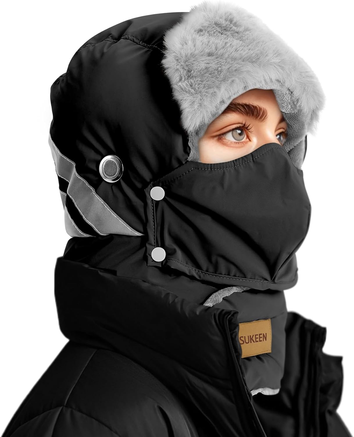 Sukeen Trapper Hat Ushanka Winter Hats for Women Men Windproof Waterproof Warm Hat with Ear Flaps for Cold Weather Outdoor