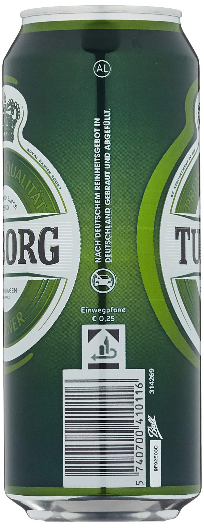 Tuborg Pilsener, Bier Dose Einweg (24 X 0.5 L) Dosenbier