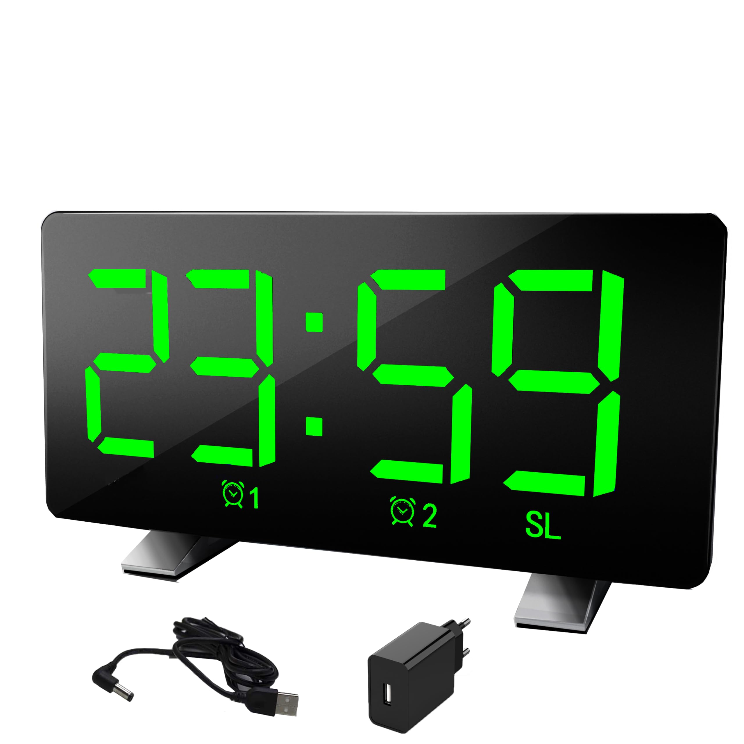 Radiosveglia Digitale Sveglia FM Display LED 3 Livelli di Luminosità Auto Dimmer Volume Regolabile