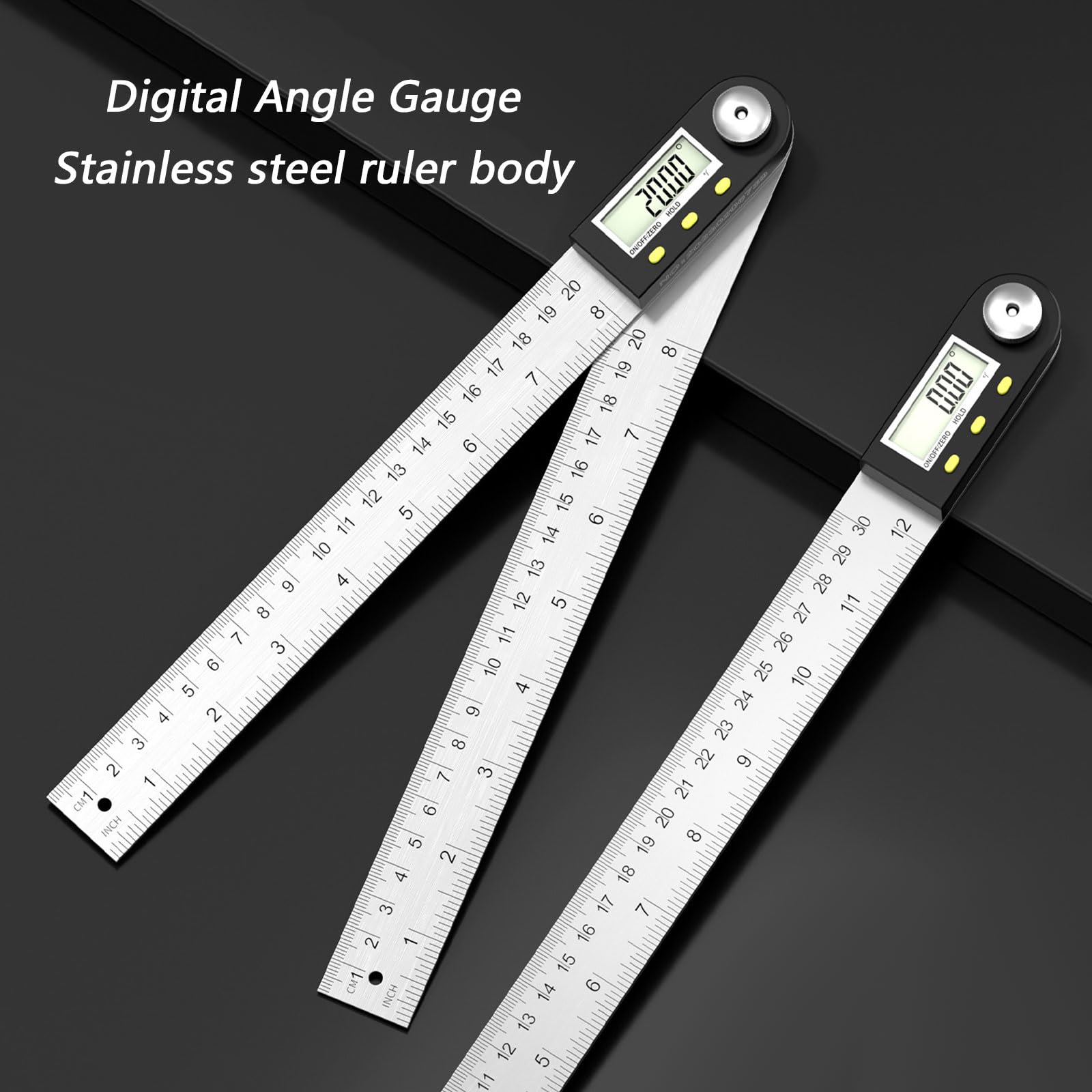 Righello per angoli digitali da 360 gradi con display LCD precisione per ingegneri Goniometro in acciaio inossidabile Cerca angoli digitali Goniometro in acciaio inossidabile Display LCD