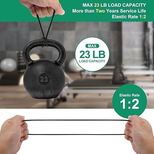 Miniatura 2 de Skytened 60 cuerdas elásticas de bolas negras, cuerda elástica resistente para exteriores con bolas, bolas elásticas de lona para refugio,