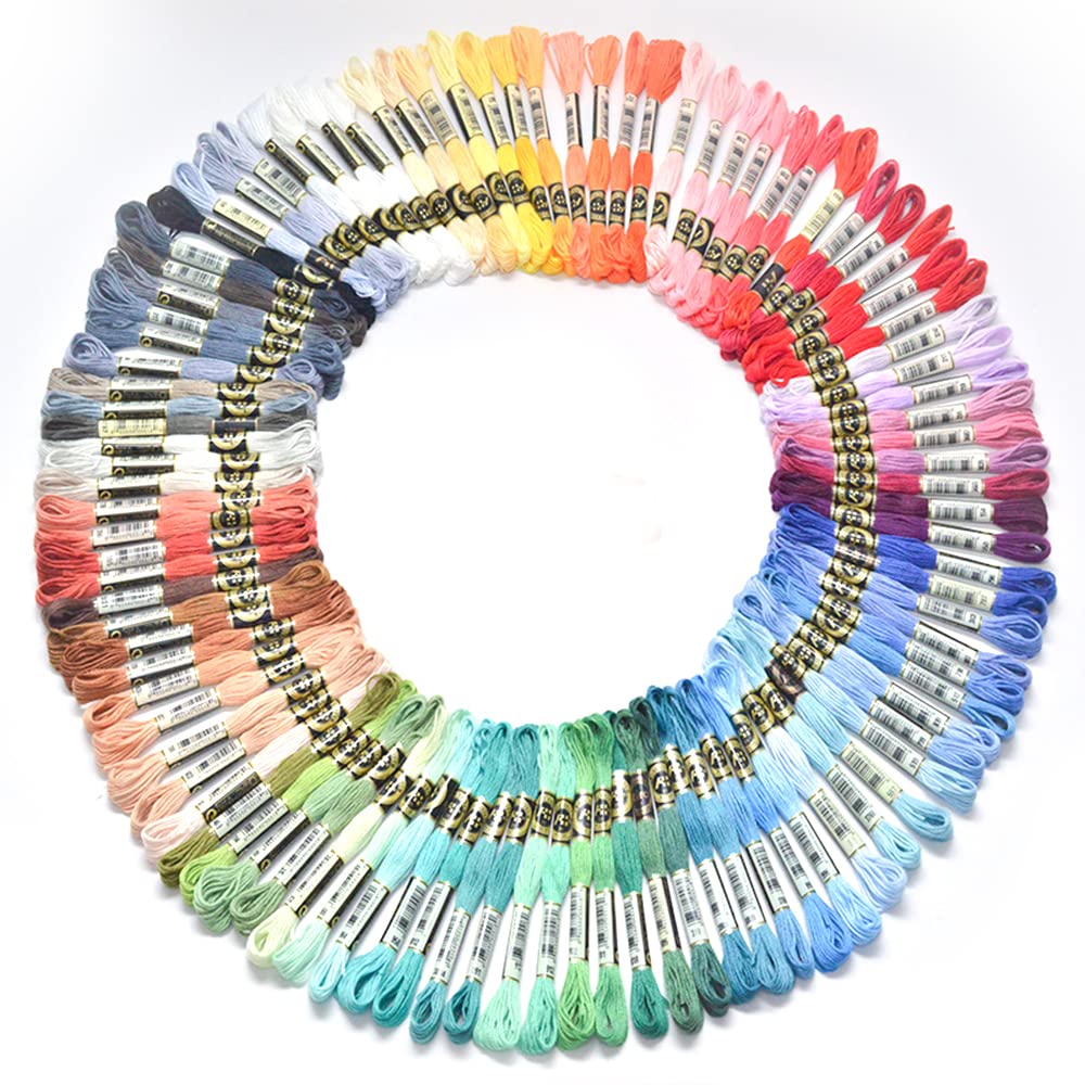 Cenpek Assorted Embroidery Threads 100 Colors Skeins Pack, Embroidery Floss,Cross Stitch Threads，Friendship Bracelets Thread，Crafts Floss Rainbow Color