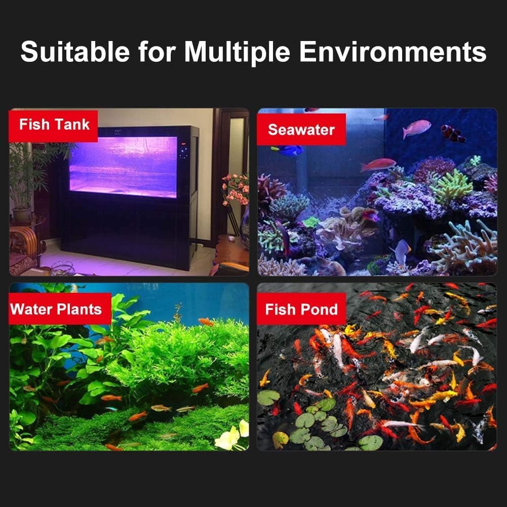 Pssopp Acuario Esterilizador UV Luz Agua Lámpara Limpia Sumergible Luz UV Algas Bacterias Matar Lámpara para Limpiar Acuarios Pecera Piscinas de Peces pecera(11W)
