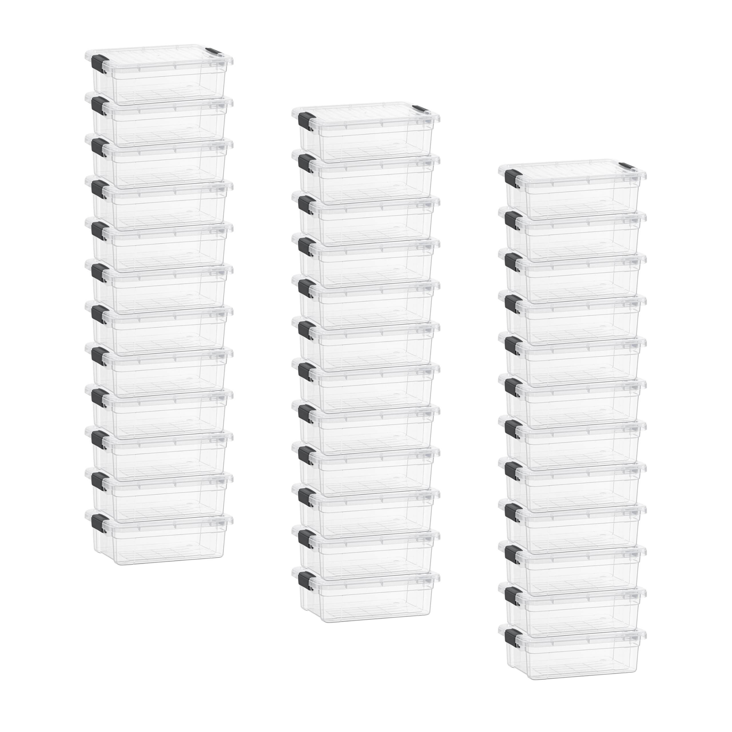 Superio 4.5 Quart Clear Plastic Storage Containers with Lids, Stackable Organizer Bins, BPA-Free Storage Boxes for Home, Office, Dorm &amp; Classroom, 36 Pack