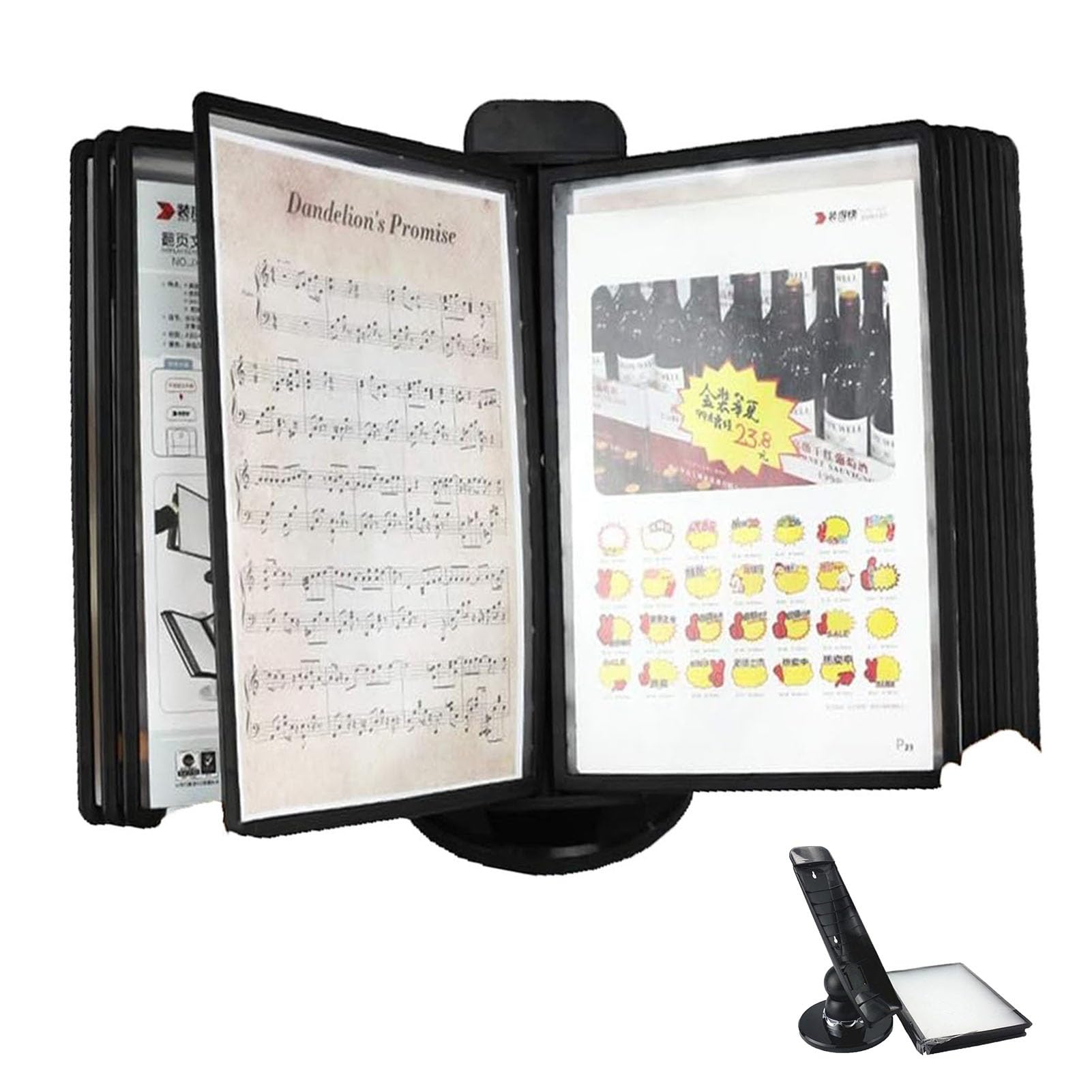 HTTGDGDH Desk Reference Organizer - File Organizer For Desk 10 Display Pockets A4 Letter-Size Desktop Flip Display F,