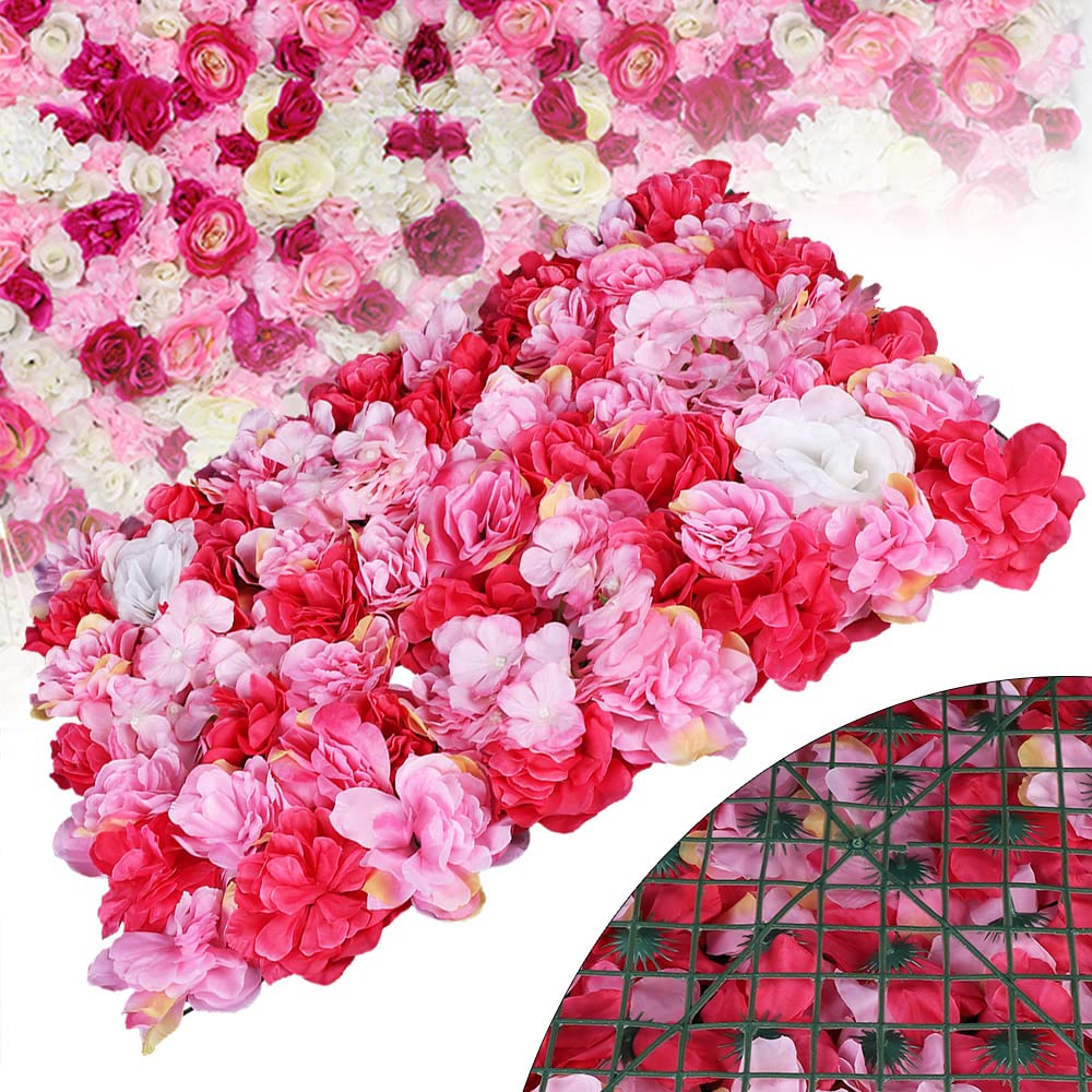 6 unidades de pared de flores artificiales grandes para pared de hortensias, 60 x 40 cm para decoración de fondo
