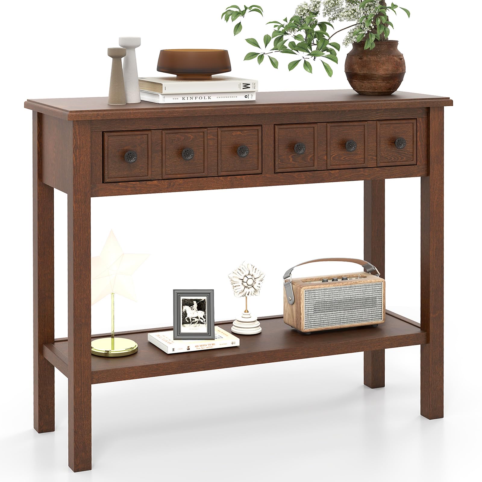 Amazon.com: GOFLAME Narrow Console Table with 2 Drawers, 38