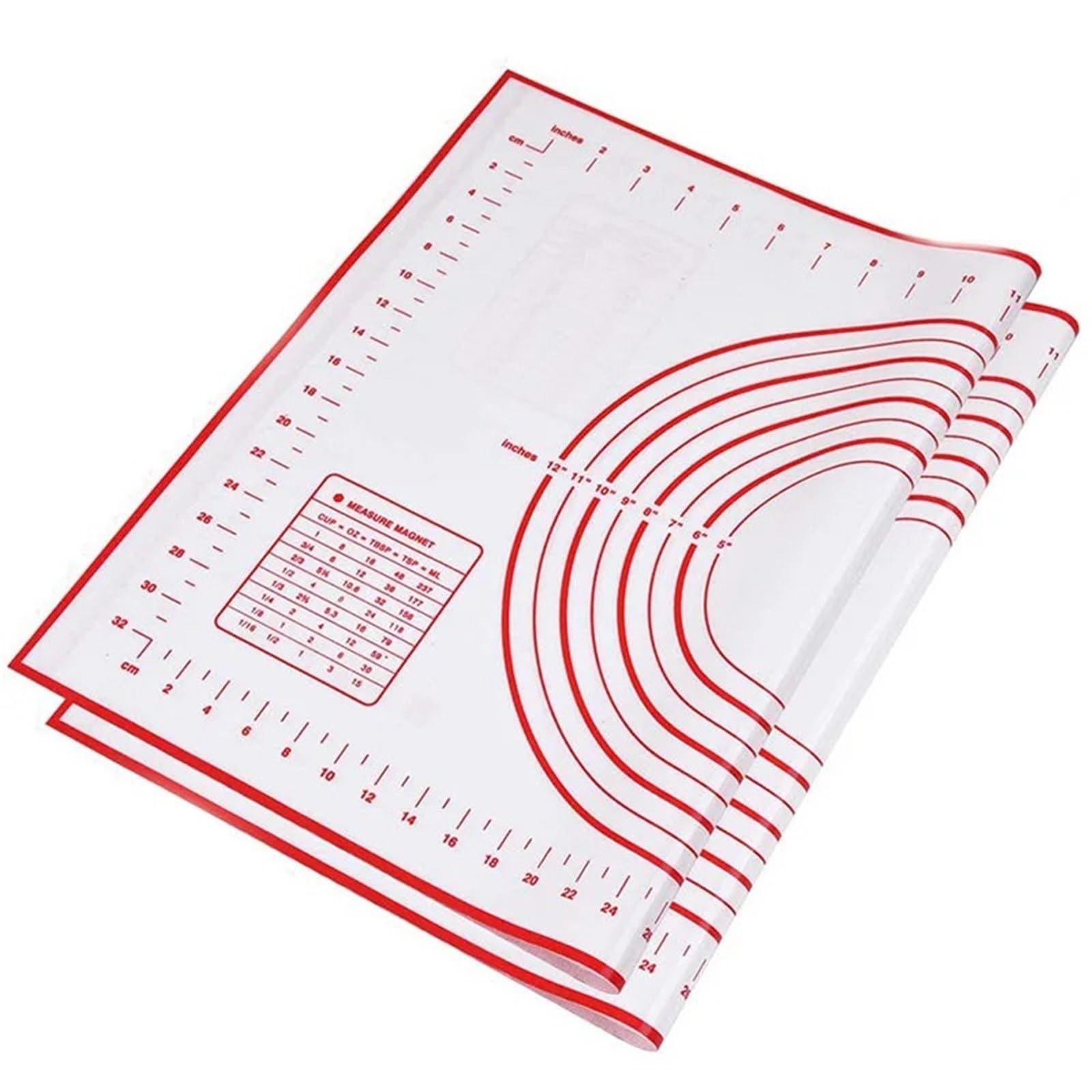 Esterilla de silicona for amasar gran tamaño, for hornear, con rodillo, for repostería, for cocinar pizzas, antiadherente para Pastelería, Repostería(Red,80 x 60cm)