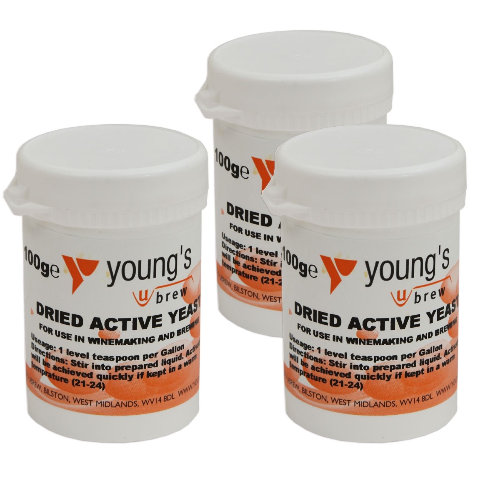 3x Dried Active Yeast 100g Youngs - Home brew Beer & Wine Making