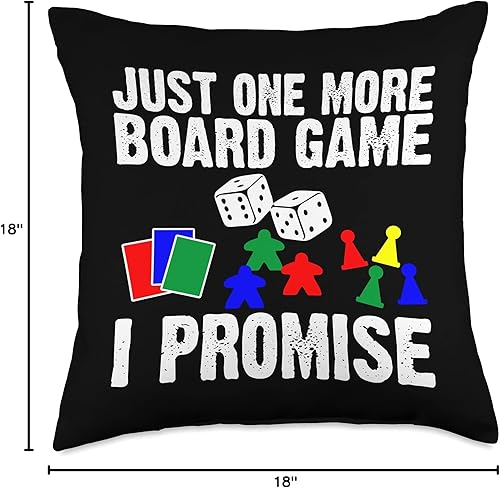 Vista 4 de Best Board Games Gift RPG Tabletop Play Game Night Cool Board Games Art para hombres y mujeres Meeple Card Chess Gamer Throw Pillow 18x18, Multicolor