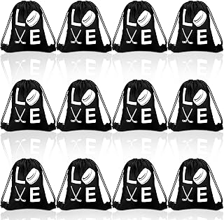 12 Pcs Hockey Drawstring Bag Hockey Bag Hockey Gift Bags Hockey String Bag Field Hockey Bag for Hockey Party Favors Decorations Gym Shopping Sport Yoga