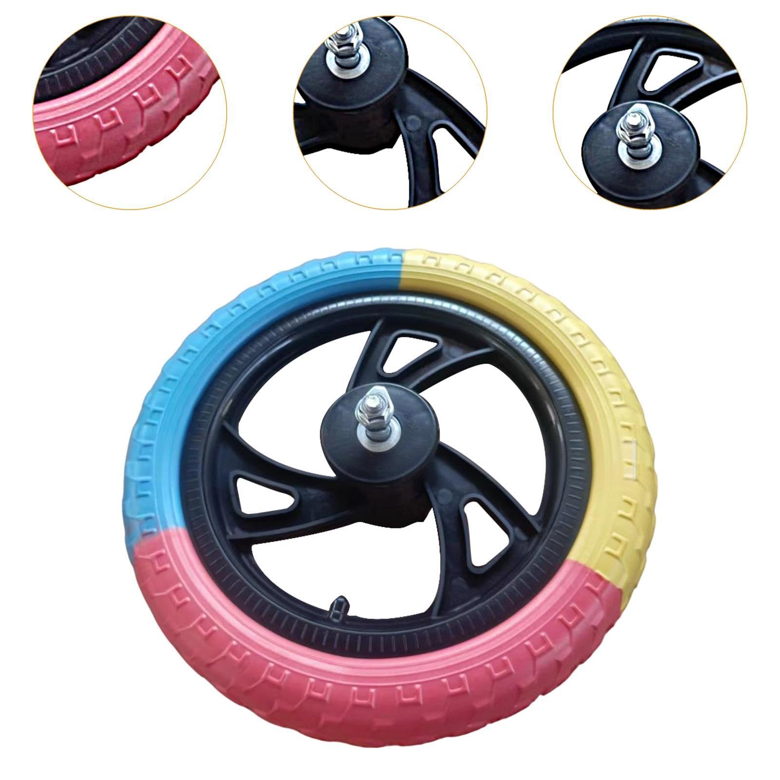 2 Stück 12 Zoll Schaumstoff Kinderlaufradräder mit Nylonnabe, Vollgummireifen (luftlos), Einfache Montage, Reparaturteile, Ersatzteil