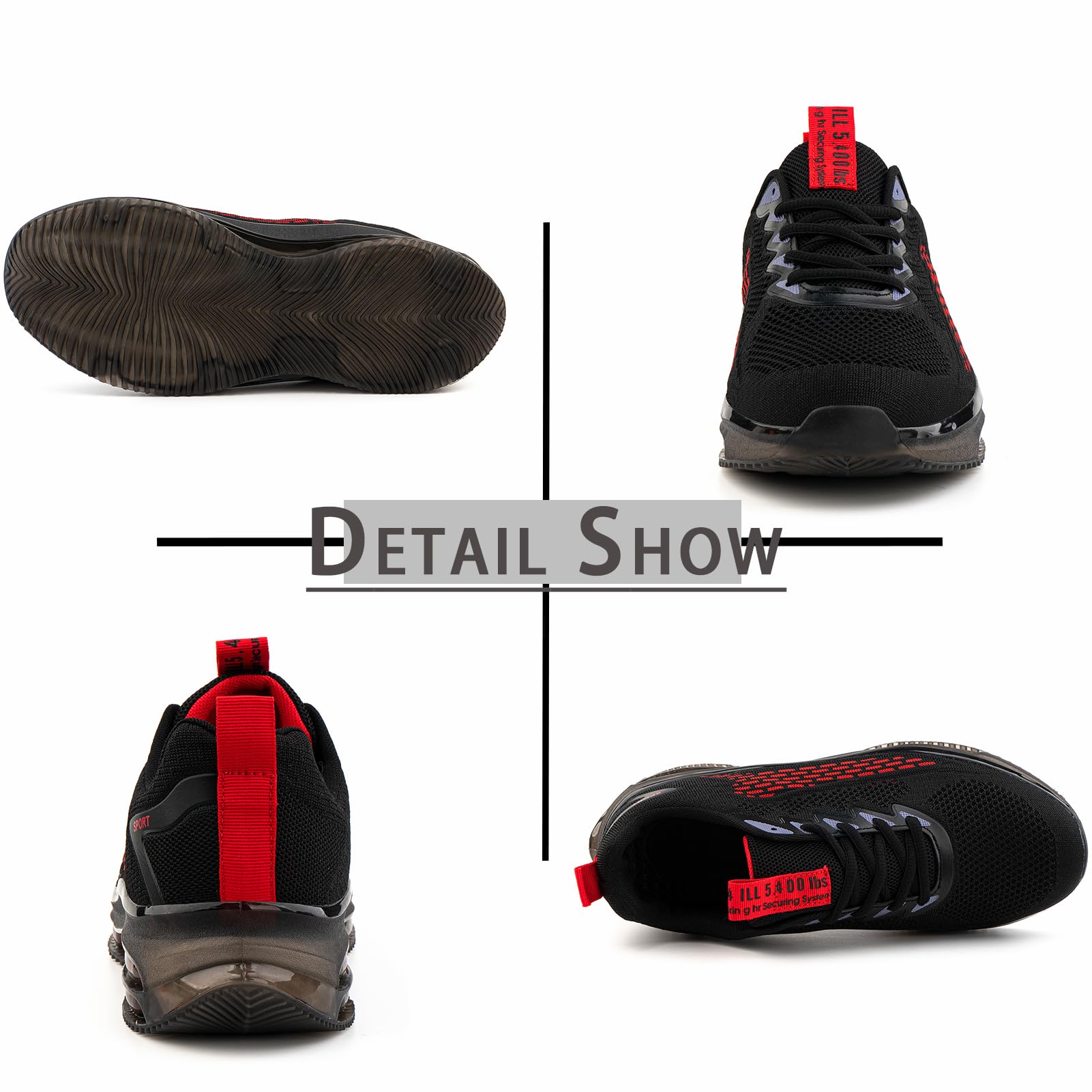 Scarpe Running Uomo Scarpe da Corsa Uomo Sportive Ginnastica Trail Running Sneakers Nero Blu Rosso 39-48EU