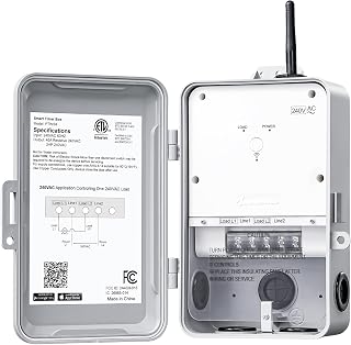 DEWENWILS Pool Pump Timer, Heavy Duty Outdoor WiFi Timer Box, 40A 240VAC 3HP, Work with Smart Life, Alexa, Google Assistant, Easy Wiring for Pool, Water Heater, ETL Listed