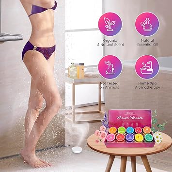 40PCS Shower Steamers Aromatherapy for Women or Men, 10 Scents Shower Bombs | Relaxation with Organic Essential Oils, Birthday Self Care Gift for Women 1 Set