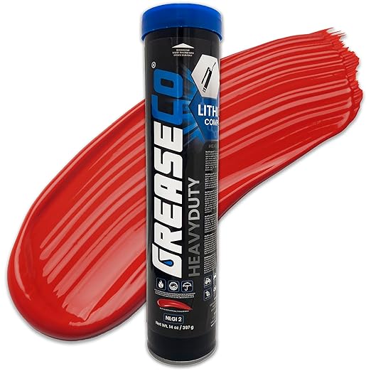 Red and Tacky Lithium Grease Tube | Wheel Bearing | High Temp | Axle | Automotive | Trailer | 5th Wheel | Ball Joint | Tractor | Single Cartridge for Grease Gun | NLGI 2 | HeavyDuty