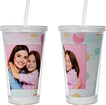 Thermo-Temp 16 oz. Photo Acrylic Tumbler with Straw - Case of 24