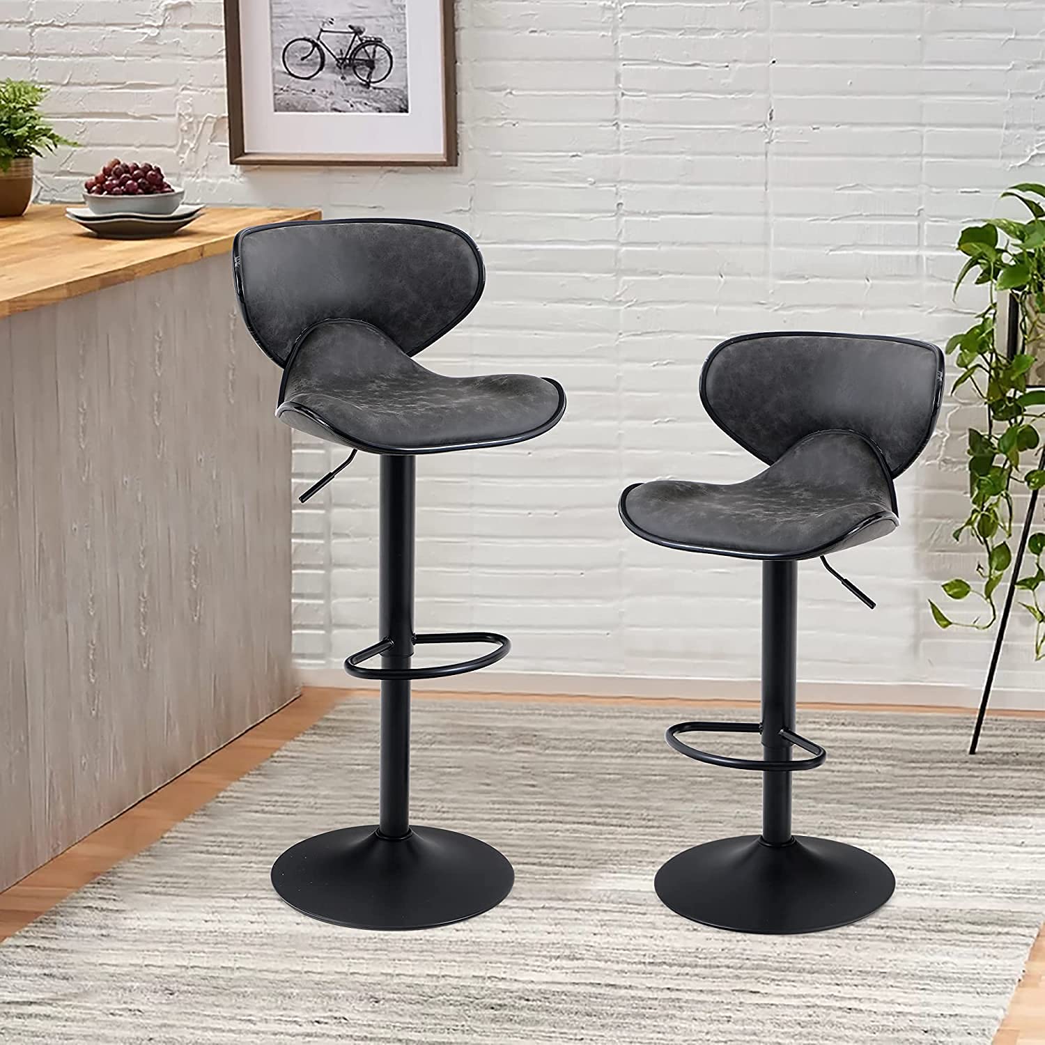 Buy PHI VILLA Swivel Bar Stools Set of 4 Counter Height,Adjustable Bar
