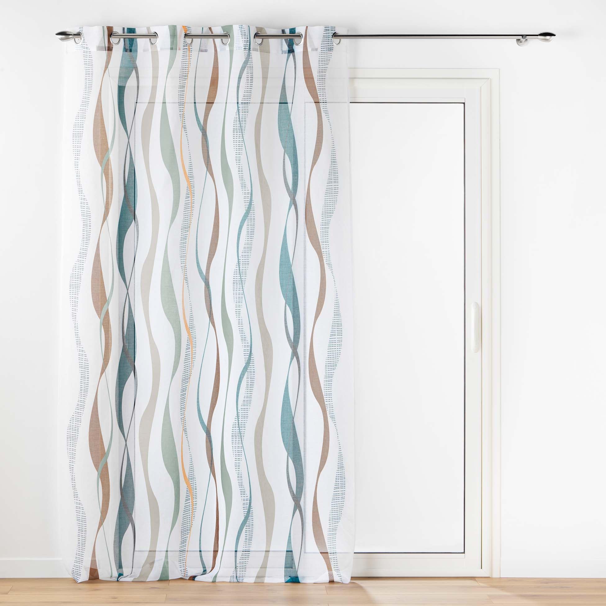 Douceur d'Intérieur Lisana Ösenvorhang, durchscheinend (140 x 240 cm), bedruckter Sablé-Voile