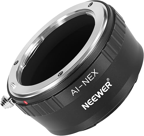 NEEWER Adaptador de montaje de lente con anillo de enfoque manual compatible con lente Nikon AI a cámara Sony E, compatible con Sony Alpha 1 A9 A7