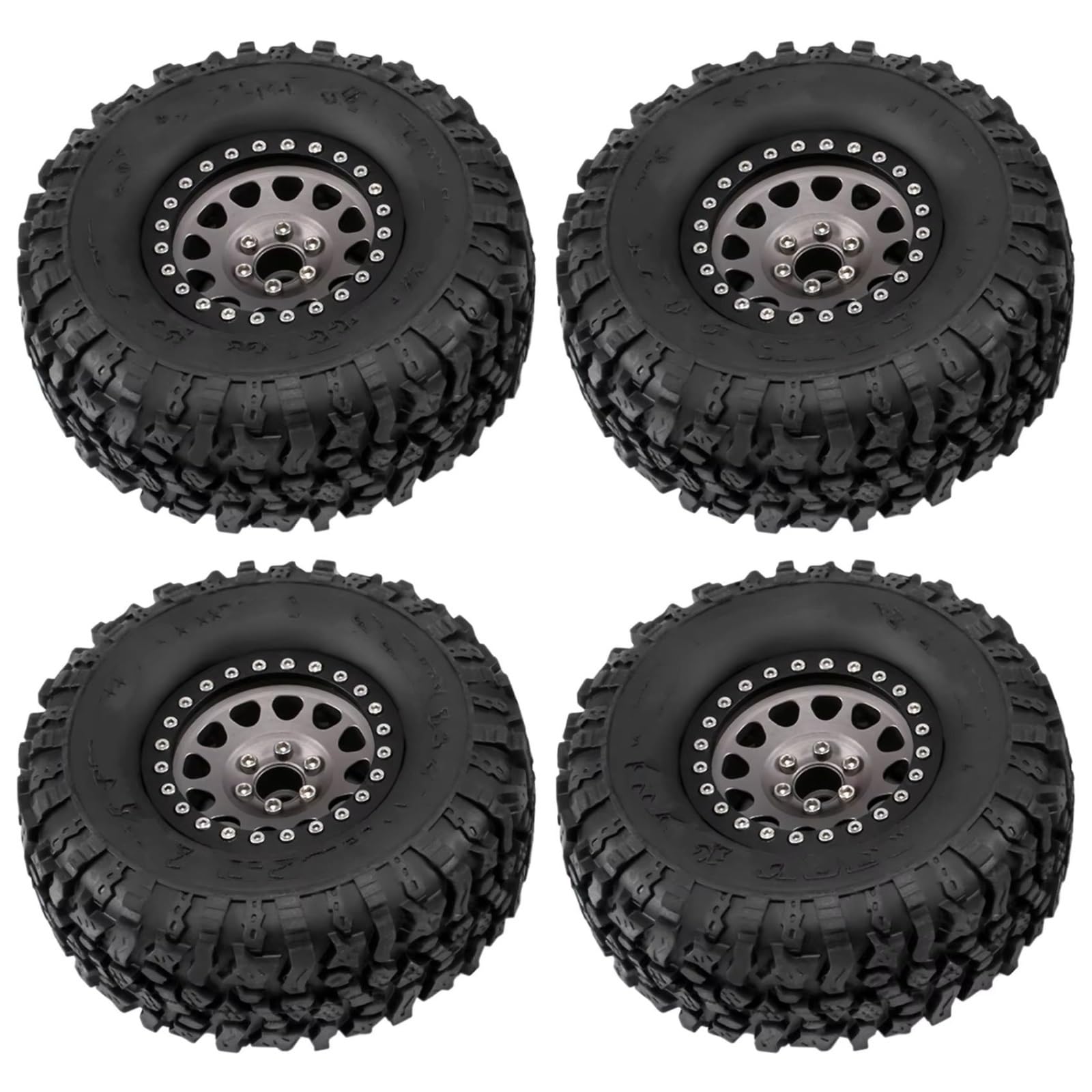 Compatibile Con Traxxas Per TRX4 Per TRX6 Per Axial Per SCX10 RR10 1/10 RC Crawler Car Parts 4 Pezzi In Metallo 2.2 Beadlock Cerchioni Pneumatici Set Accessori RC