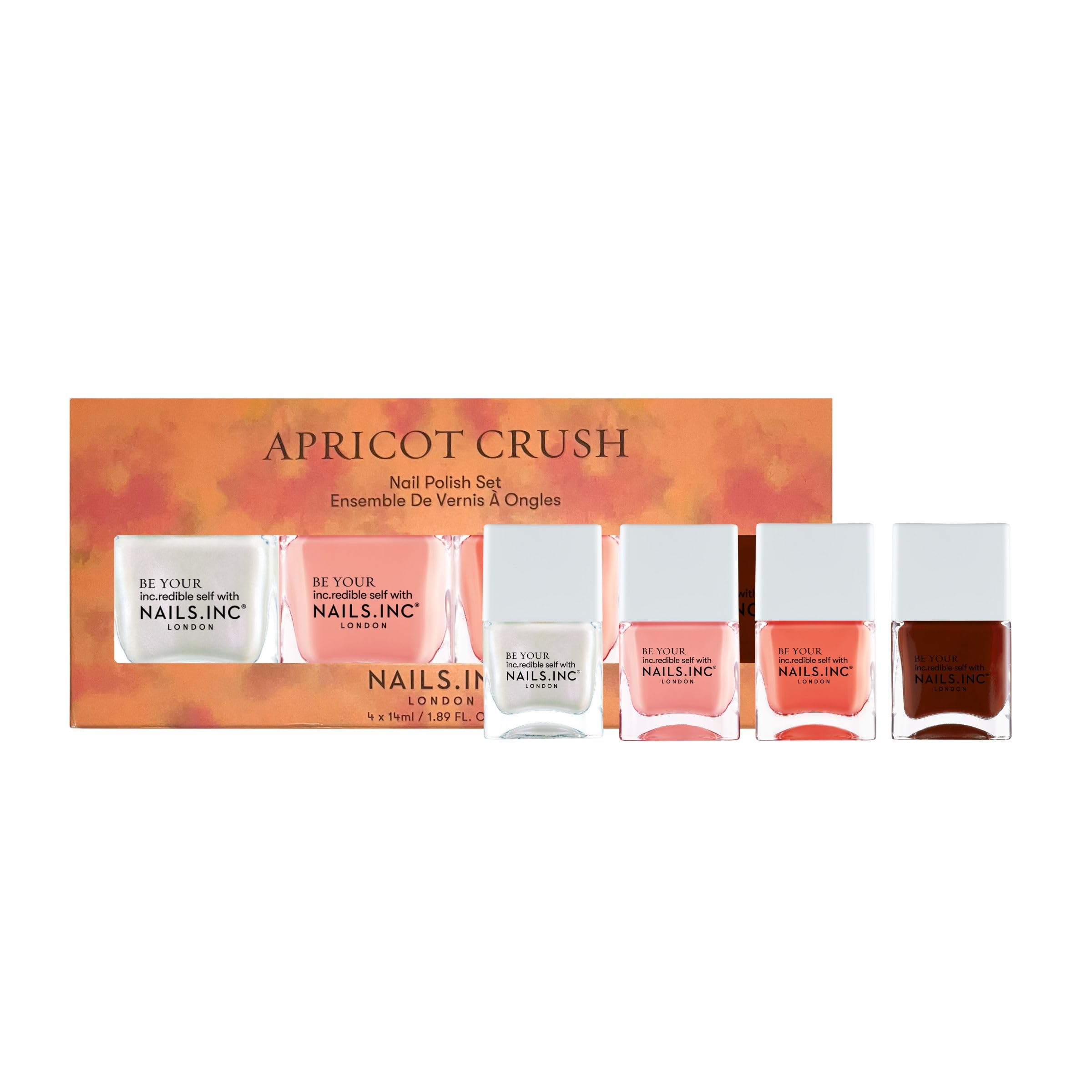 Nails Inc Apricot Crush Nail Polish Set, Multicolor, Glossy, No Chip, Long Lasting, Quick Dry, Air Dry, Professional Manicures & Pedicures,