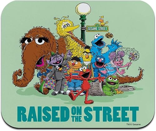 Alfombrilla para mouse delgada de perfil bajo con diseño de Barrio Sésamo