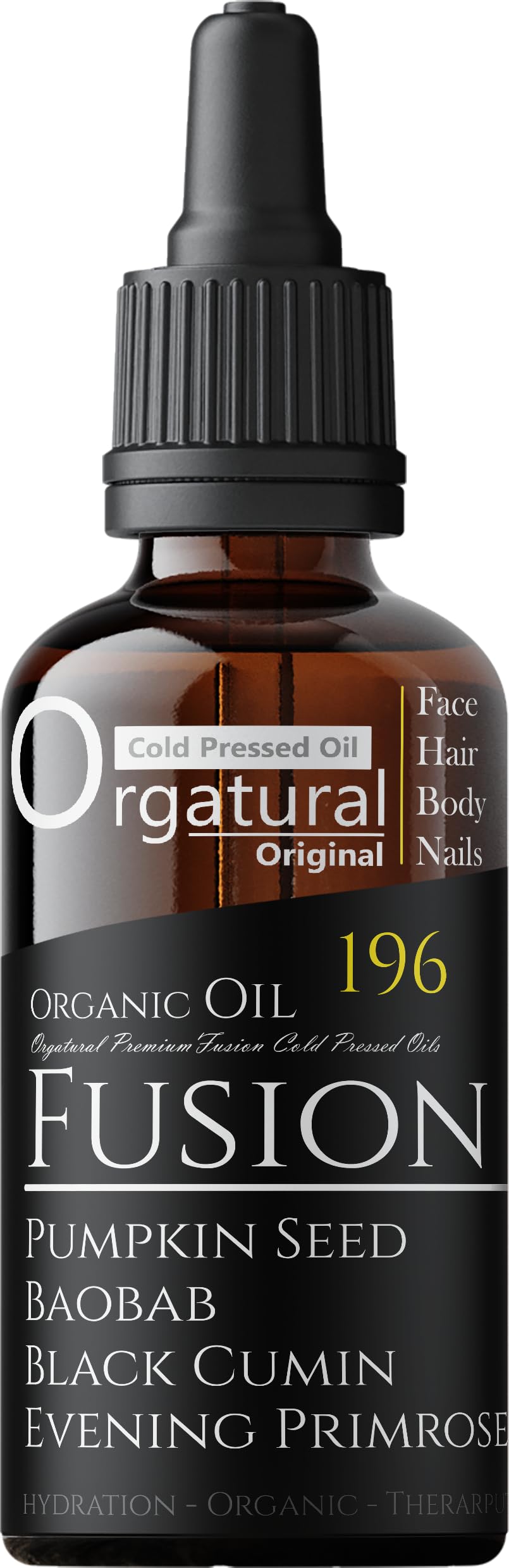 Orgatural Natural Beauty Oil Blend No.196 - Pumpkin Seed Oil, Baobab Oil, Black Seed Oil, Evening Primrose Oil - Vitamin E, A & Omega Rich - Cold Pressed for Face Oil, Skin Care, Hair Oil, Cuticle Oil