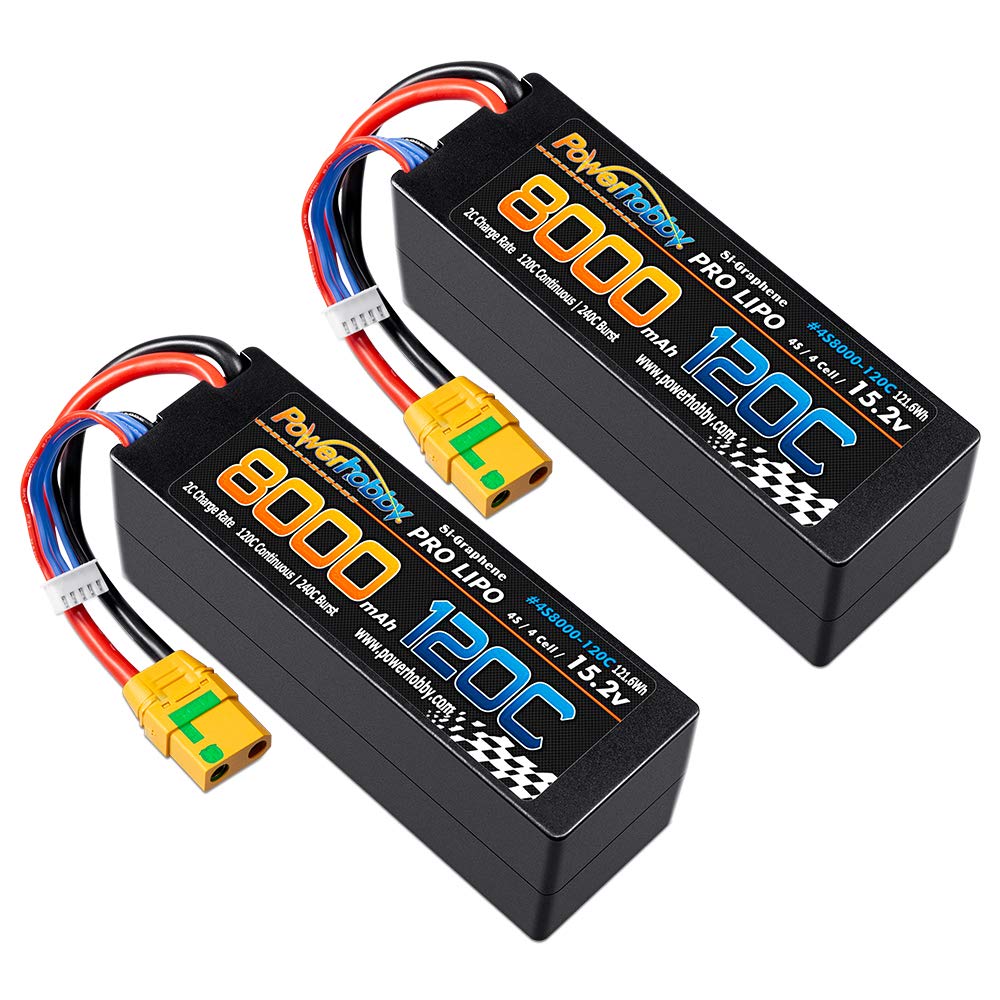 Amazon.com: Powerhobby 4s 8000MAH 120C 15.2V Lipo Battery w XT90