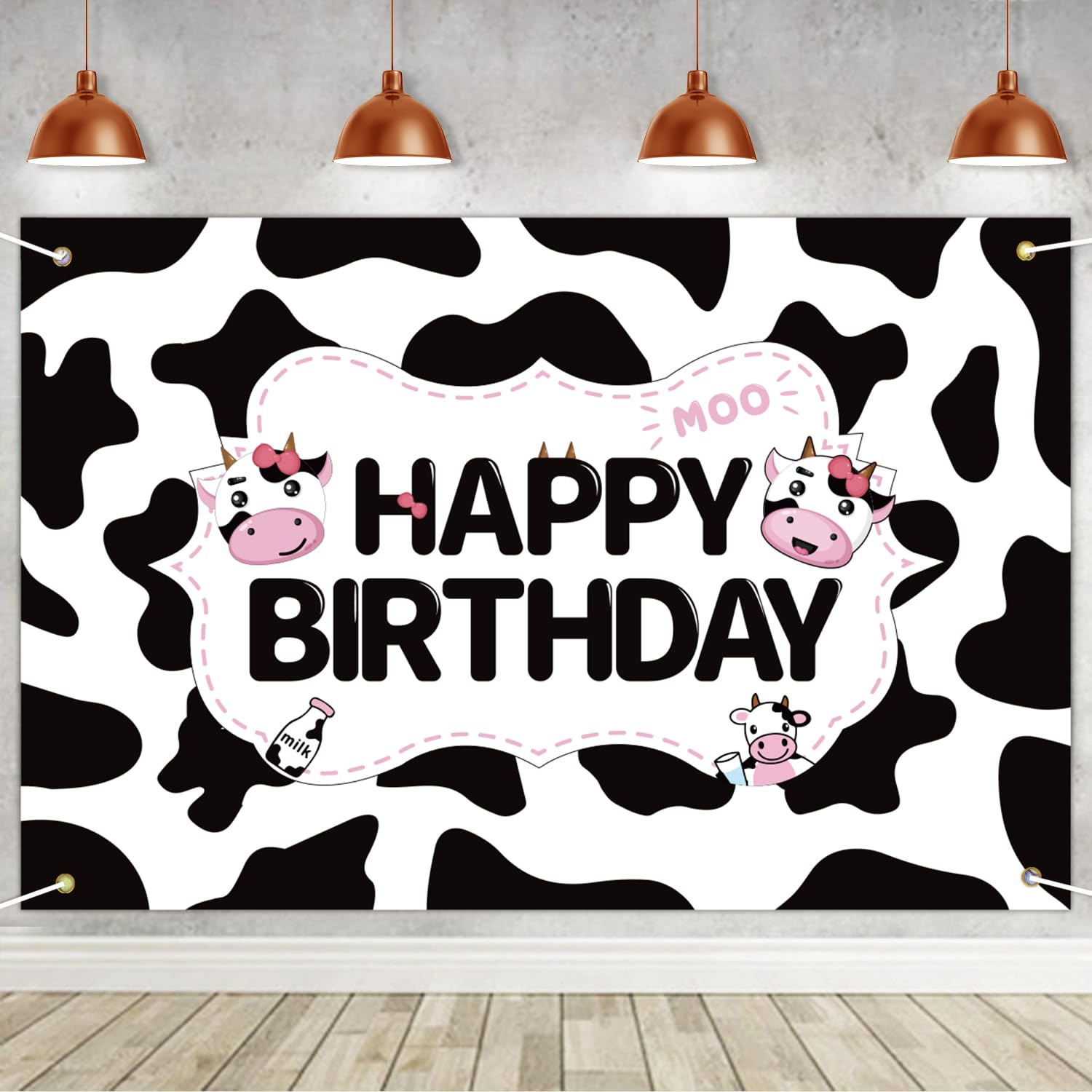 1 Pcs Cow Party Decoration Cow Theme Background