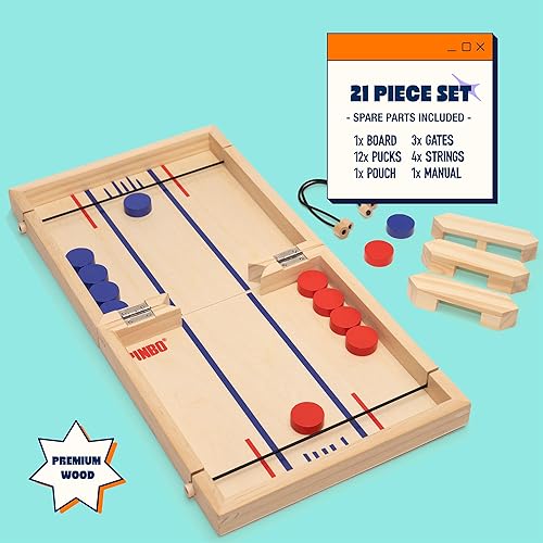 Miniatura 6 de Pinbo The Classic Slingshot Game  Juego de disco de eslingas rápido grande de 27 pulgadas plegable y fácil de almacenar para niños y adultos. Piezas