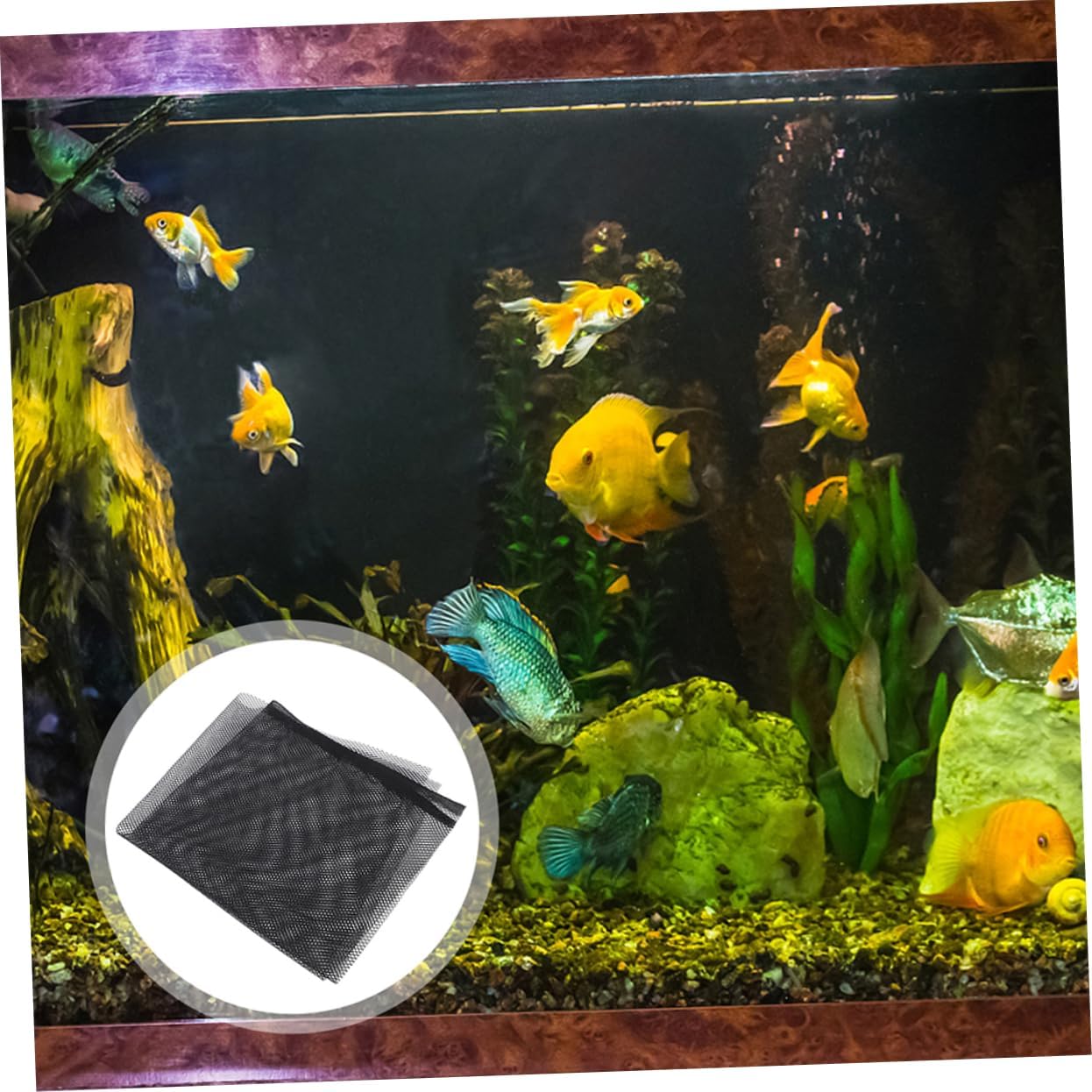 Fish Tank Jump Net Mesh Lid Cover for Aquariums Fit for Betta Fish and More Plastic Panel for and Air Circulation